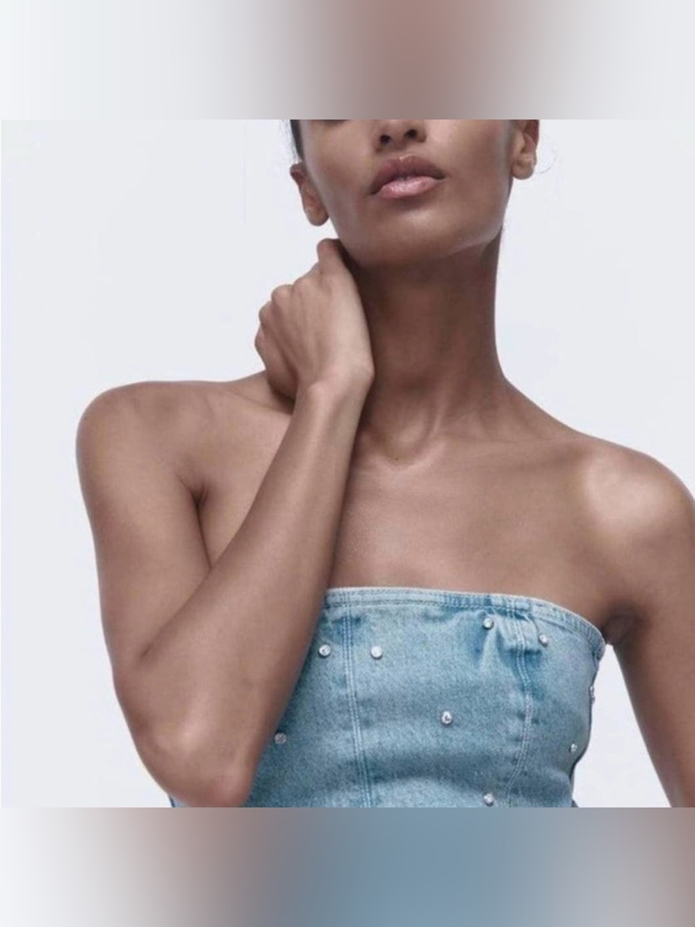 Zara Jeweled Denim Corset